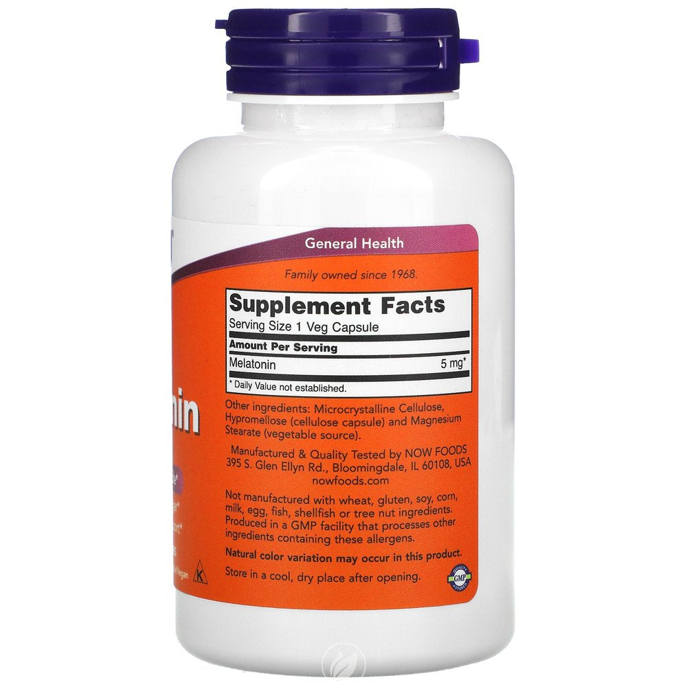 Now Foods Melatonin 5 Mg - 180 Vcaps, Pack of 2