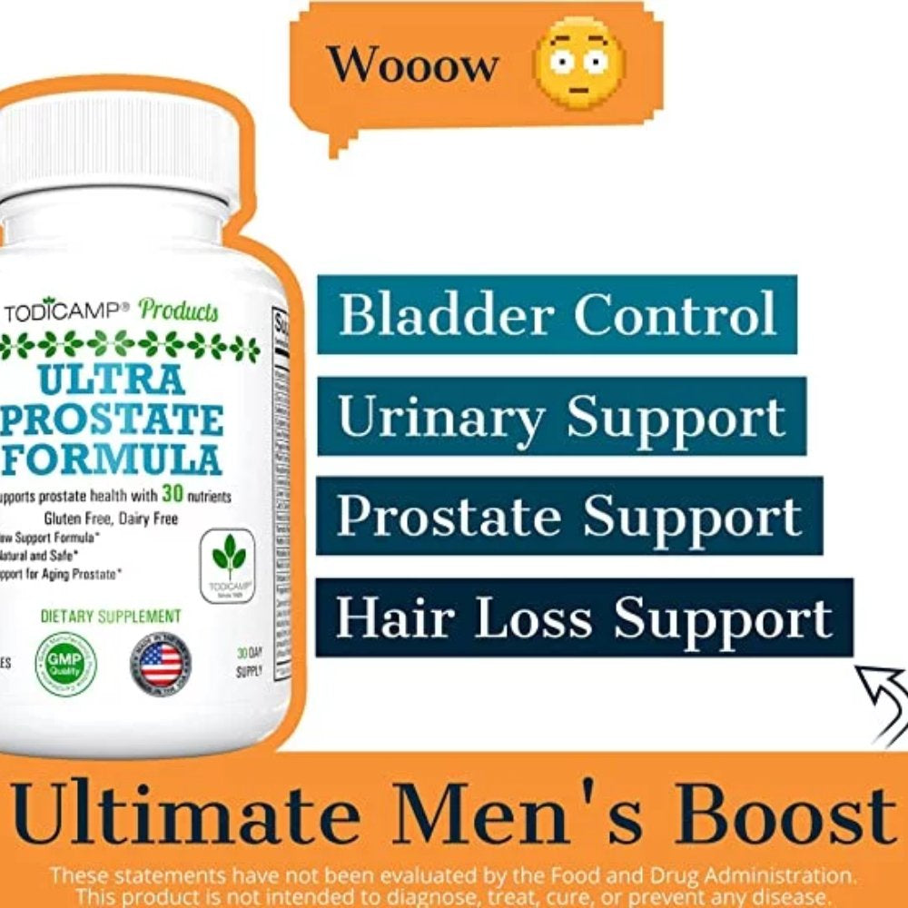 Todicamp'S Bladder Control Pills & Prostate Health Supplement for Men - 30 Components - Saw Palmetto, Zinc, Pygeum, Graviola & Quercetin