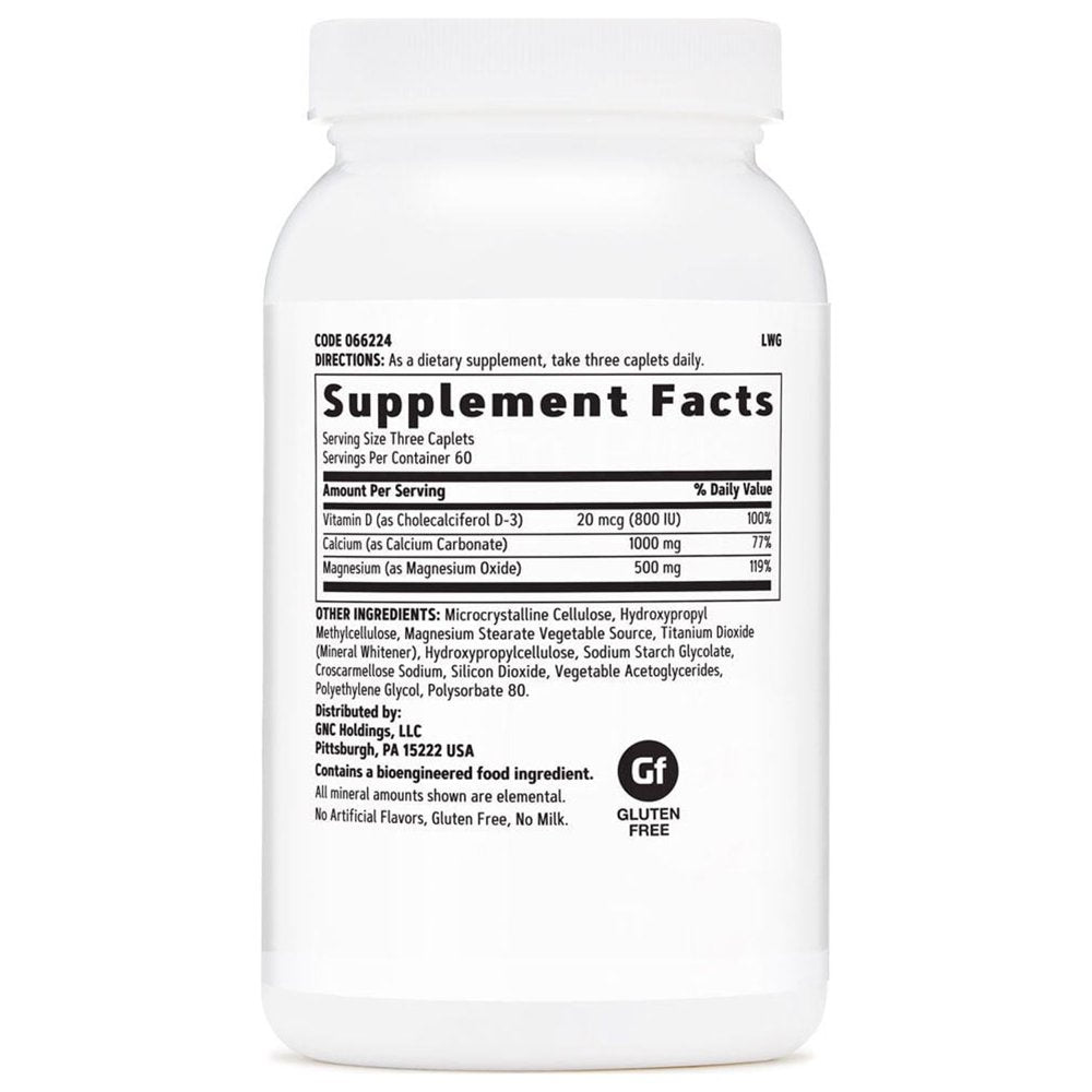 GNC Calcium plus Magnesium & Vitamin D-3 1000Mg | Essential for Building Strong Bones | 180 Count