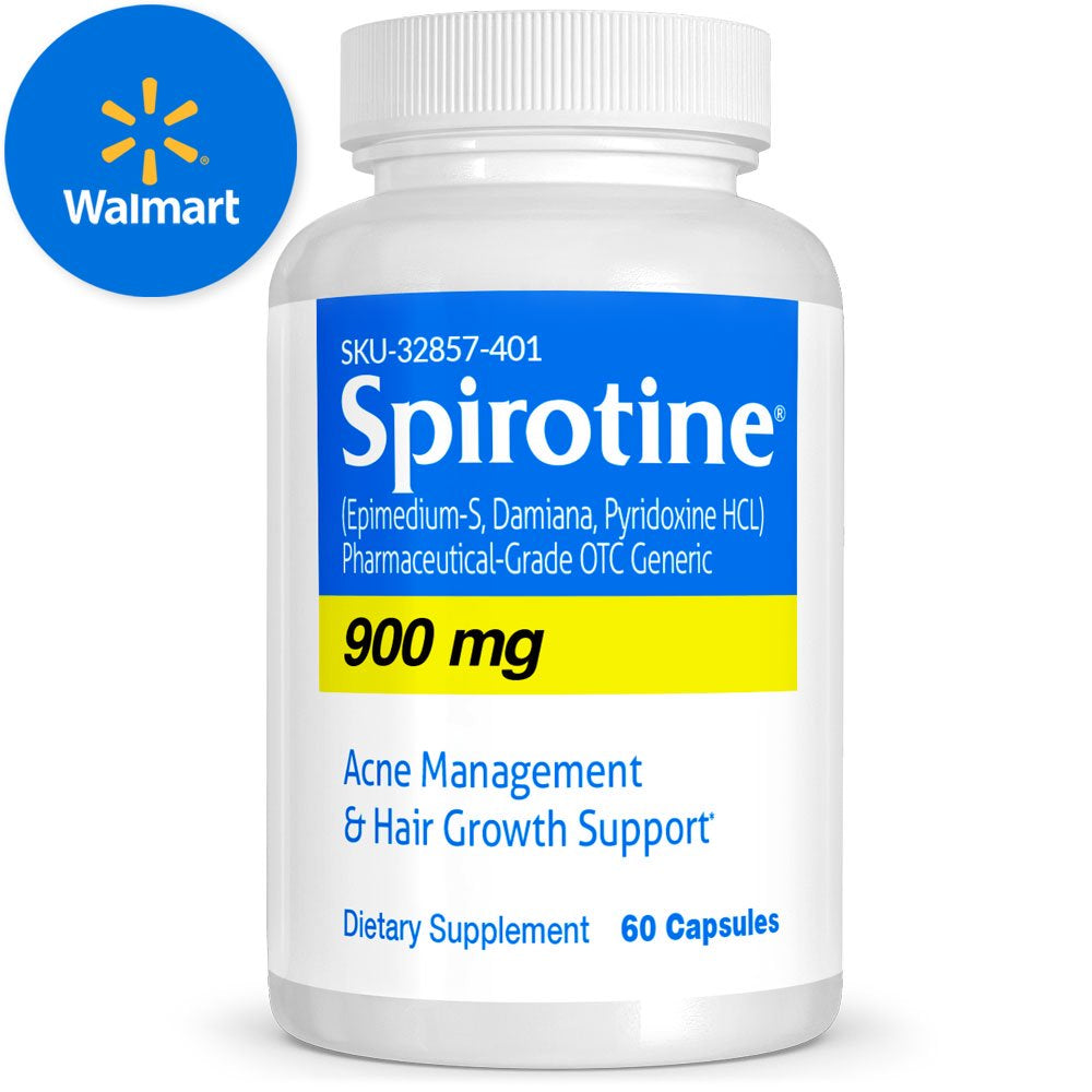 Spirotine Pharmaceutical Grade OTC for Hair Growth & Acne Support, Natural Alternative Spironolactne, No Side Effects, Vitasource