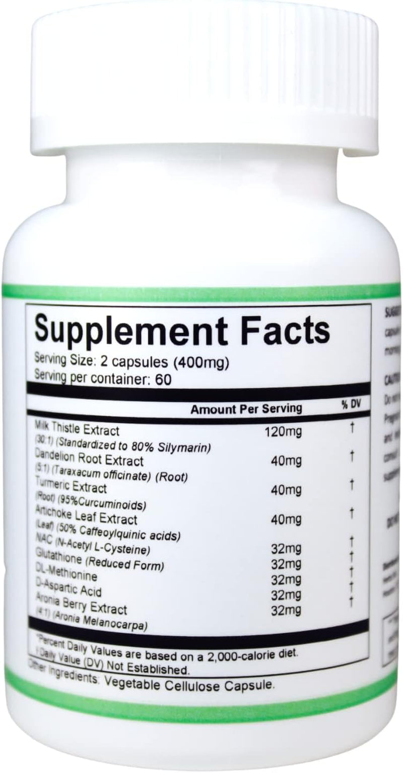 Herbs SRA Liver Detox- Superior Potency Liver Cleanse & Detox, Milk Thistle, Dandelion, Turmeric, Artichoke, NAC, Aronia Berry - 120 Capsules