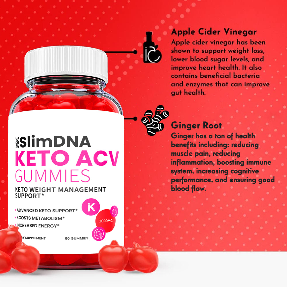 (1 Pack) Slim DNA Keto ACV Gummies - Supplement for Weight Loss - Energy & Focus Boosting Dietary Supplements for Weight Management & Metabolism - Fat Burn - 60 Gummies