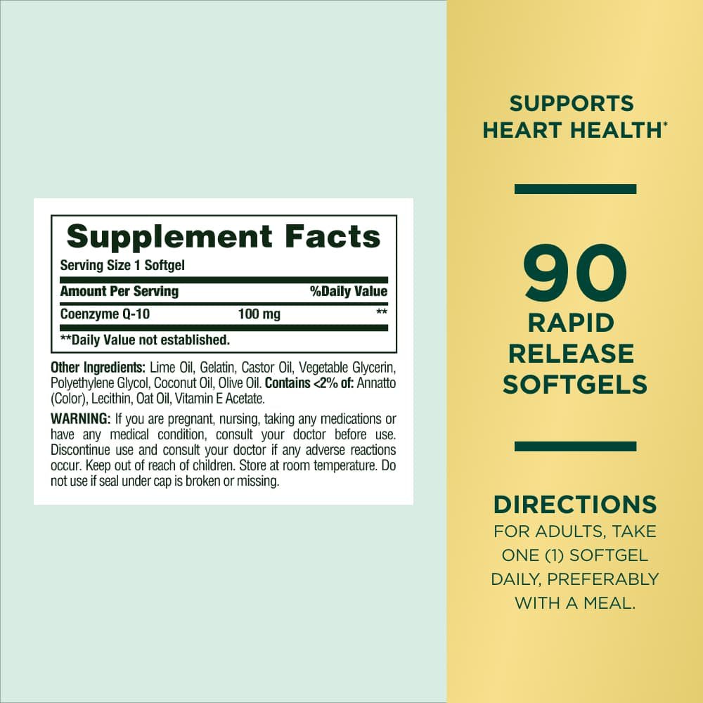 Nature’S Bounty Aquacelle Coq10 100 Mg Softgels for Heart Health, 3X Absorption, 90 Ct