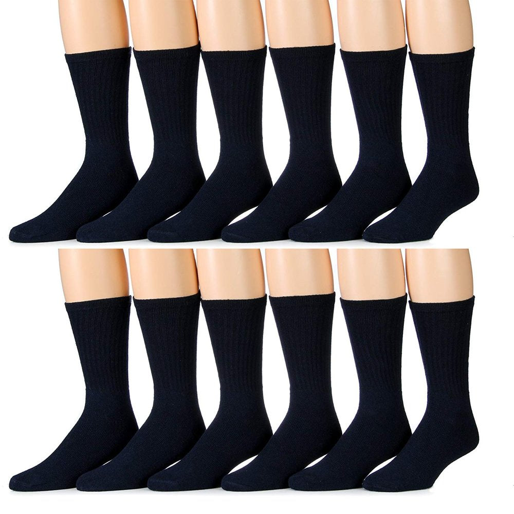 Yacht & Smith 6 Pairs Men and Women Value Pack of Ring Spun Cotton Crew Diabetic Nephropathy Socks