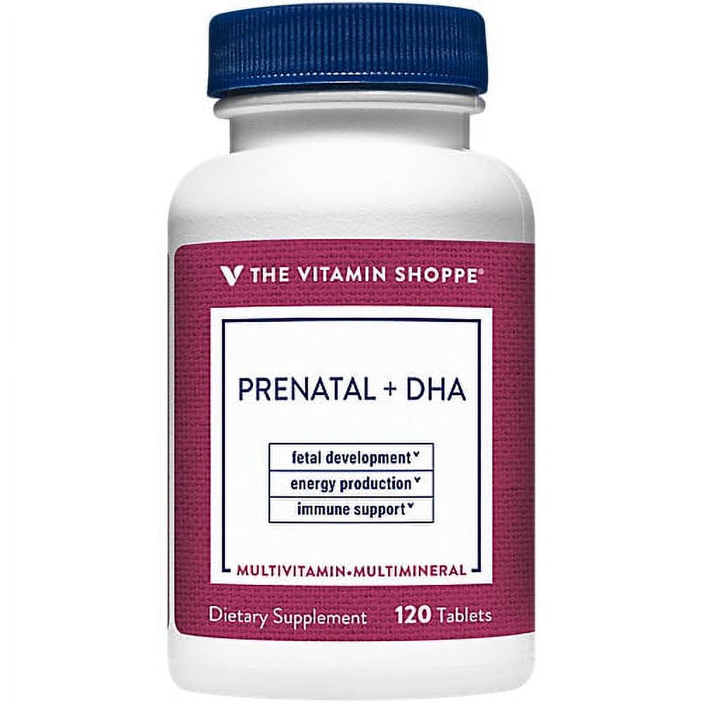 The Vitamin Shoppe Prenatal + DHA Multivitamin, Supports a Healthy Pregnancy & Fetal Development (120 Tablets)