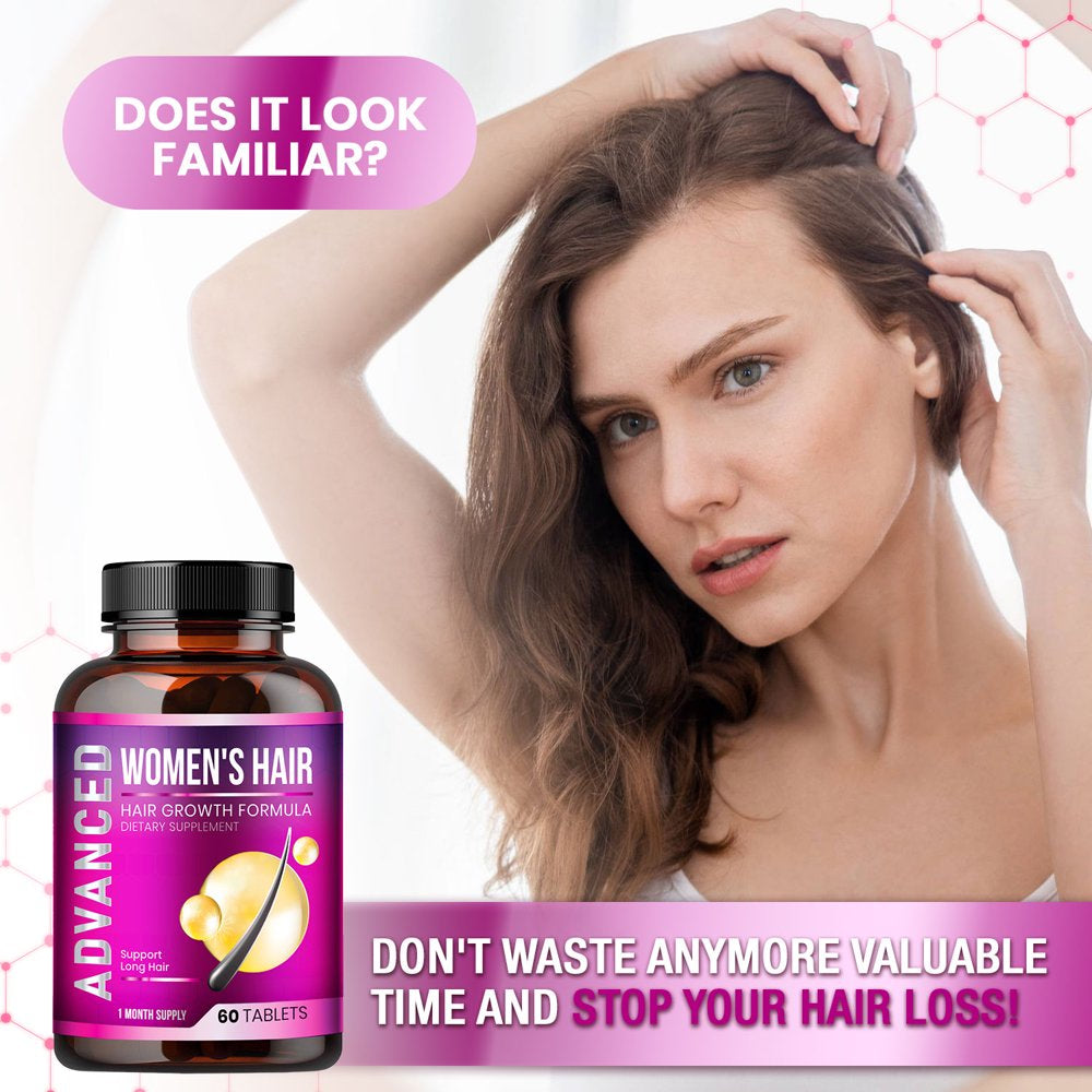 Hair Growth Vitamins for Women - Hair Vitamins for Hair Loss for Women .Regrow & Regrowth Hair Supplement with DHT Blocker,Biotin & Saw Palmetto for Women.Volumize,Thicker,Longer Hair.