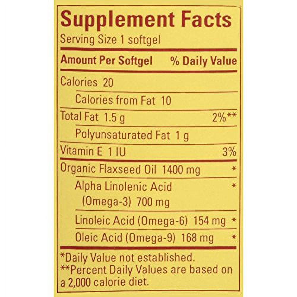 Nature Made Organic Flaxseed Oil 1400 Mg - Omega-3-6-9 for Heart Health - 300 Softgels(Pack of 2)