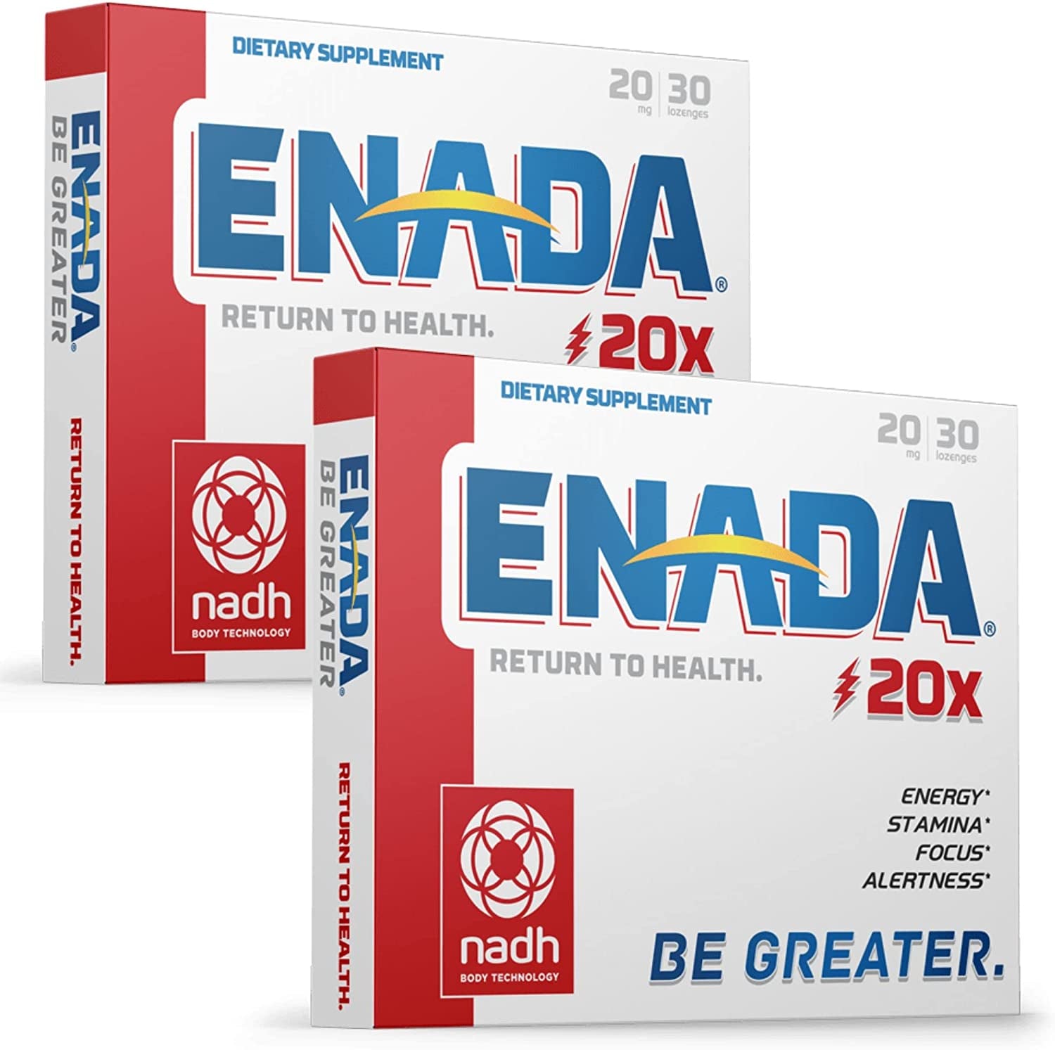 20X 20Mg NADH Supplement | Boost Energy, Mental Focus, Stamina | Support Fatigue, Cell Regenerator, Increases Oxygen Capacity| Natural Energy Supplement for Women and Men |60 Lozenges