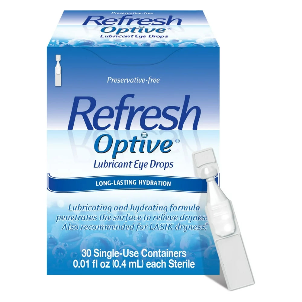 Refresh Optive Lubricant Eye Drops Preservative-Free Tears, 0.4 Ml, 30 Count