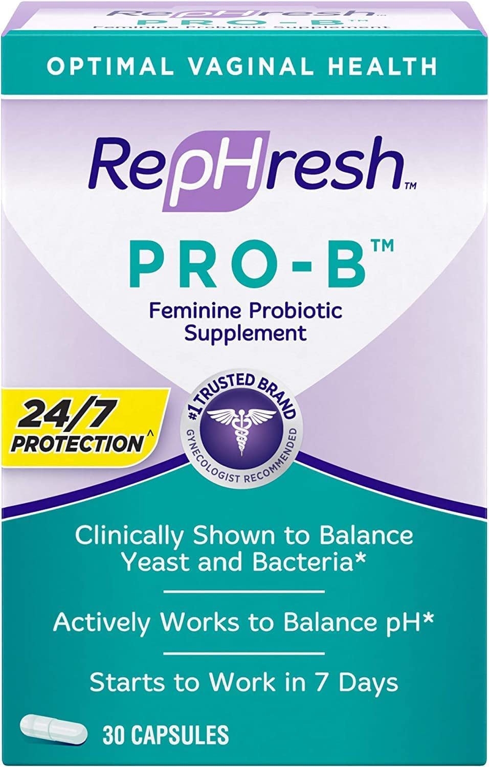 Rephresh Pro-B Probiotic Feminine Supplement - 30 Ea (Pack of 2)