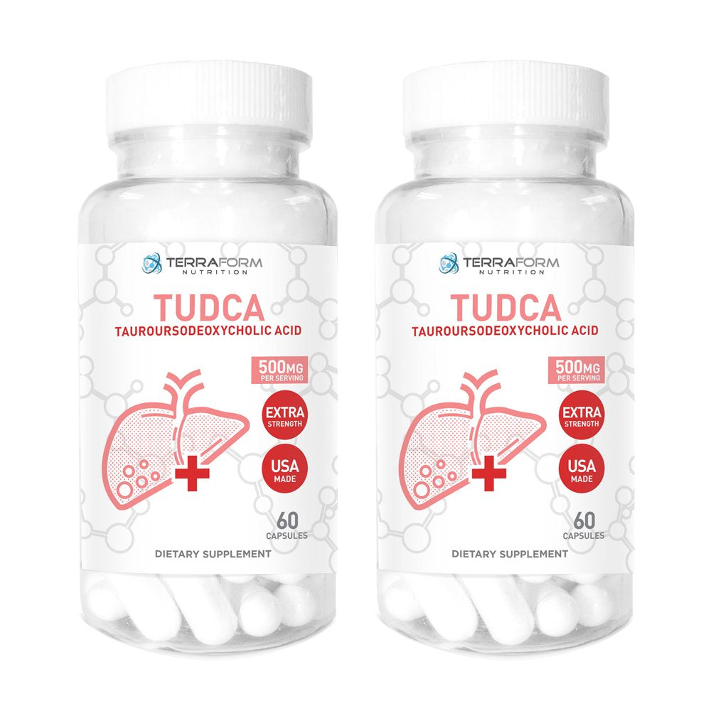 (2 Pack) TUDCA (Tauroursodeoxycholic Acid) - 500Mg - 120 Capsules - Help Supports Liver Health