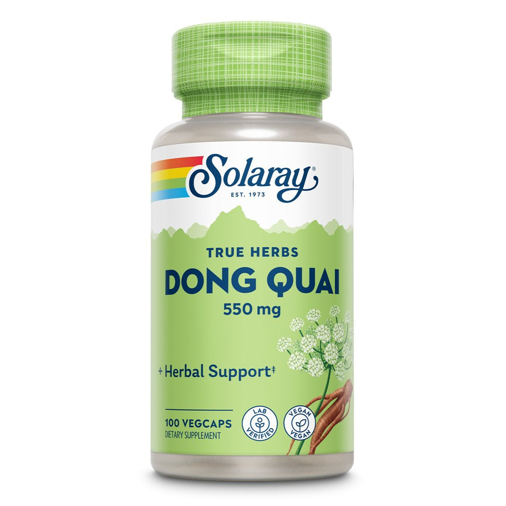 Solaray Dong Quai Root 550Mg | Healthy Menstrual & Menopausal Support | Womens Health Supplement | Whole Root | Non-Gmo, Vegan & Lab Verified | 100Ct