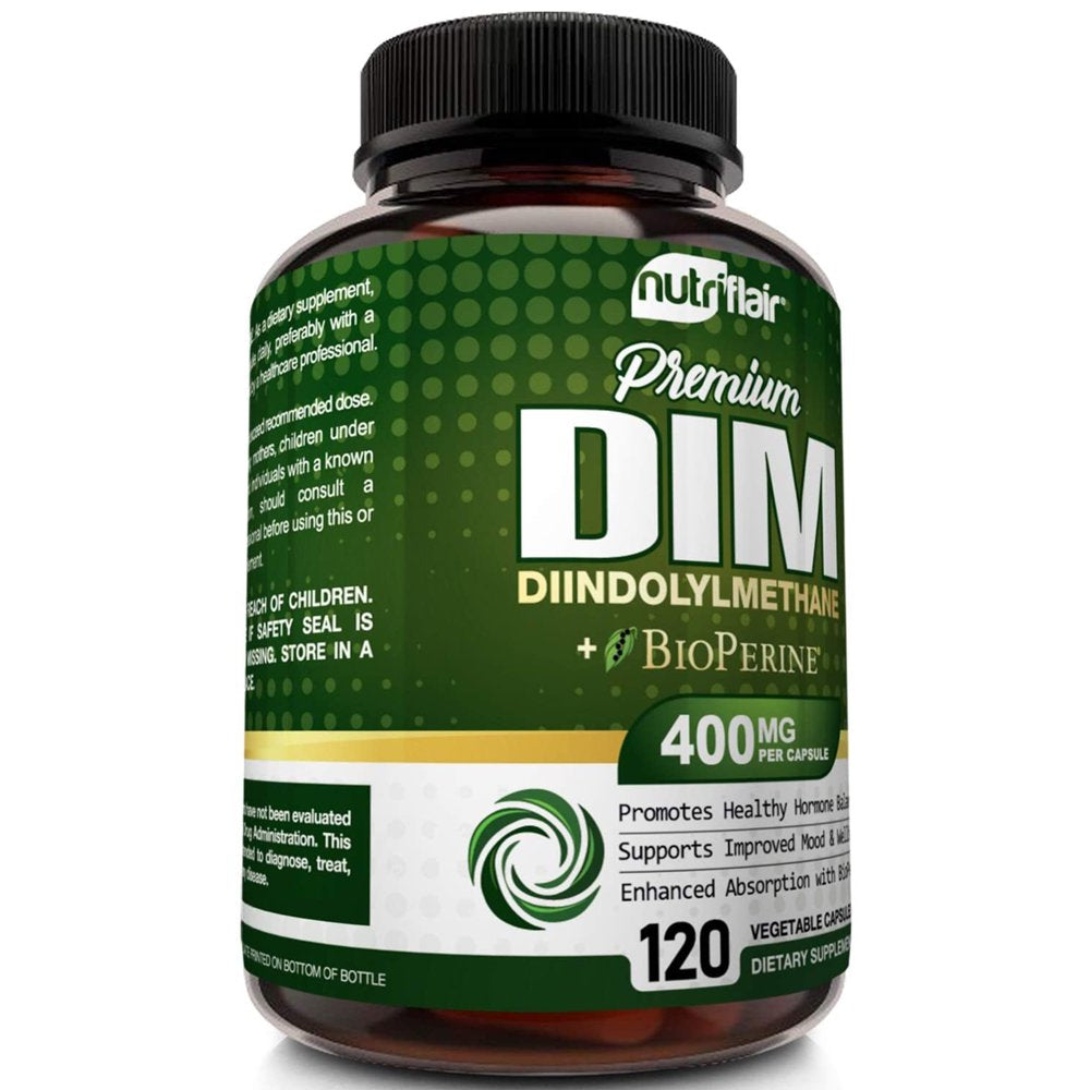 Nutriflair DIM Supplement Hormonal Balance Supplements for Women and Men 120 Vegetable Capsules