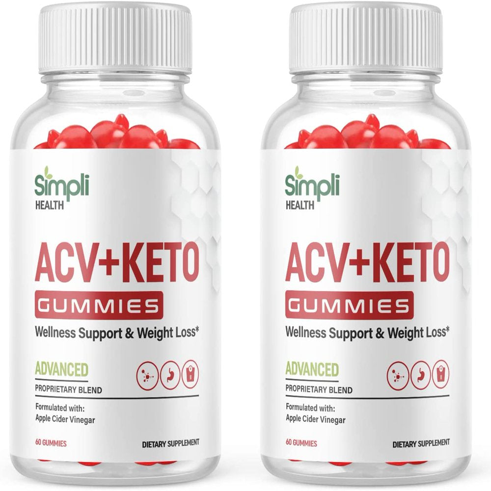 (2 Pack) Simpli Health ACV Keto Gummies - Energy & Focus Boosting Dietary Supplements for Weight Management & Metabolism - Fat Burn - 120 Gummies