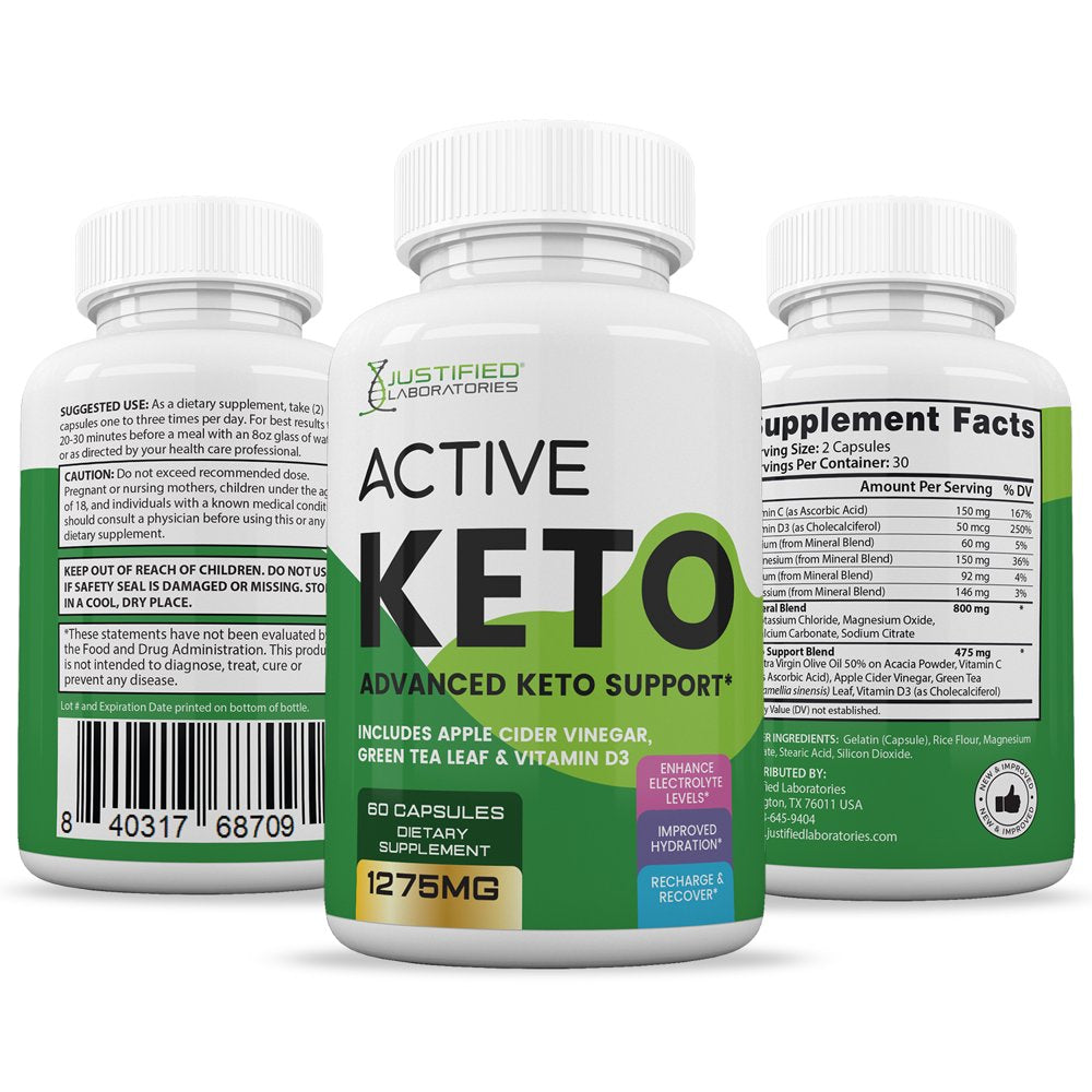 Active Keto ACV Pills 1275Mg Dietary Supplement 60 Capsules