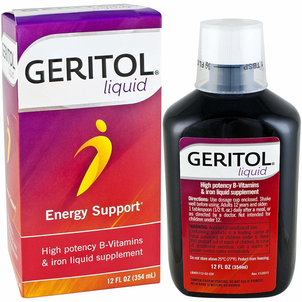 4 Pack Geritol Liquid High Potency Vitamin & Iron Supplement 12Oz Each