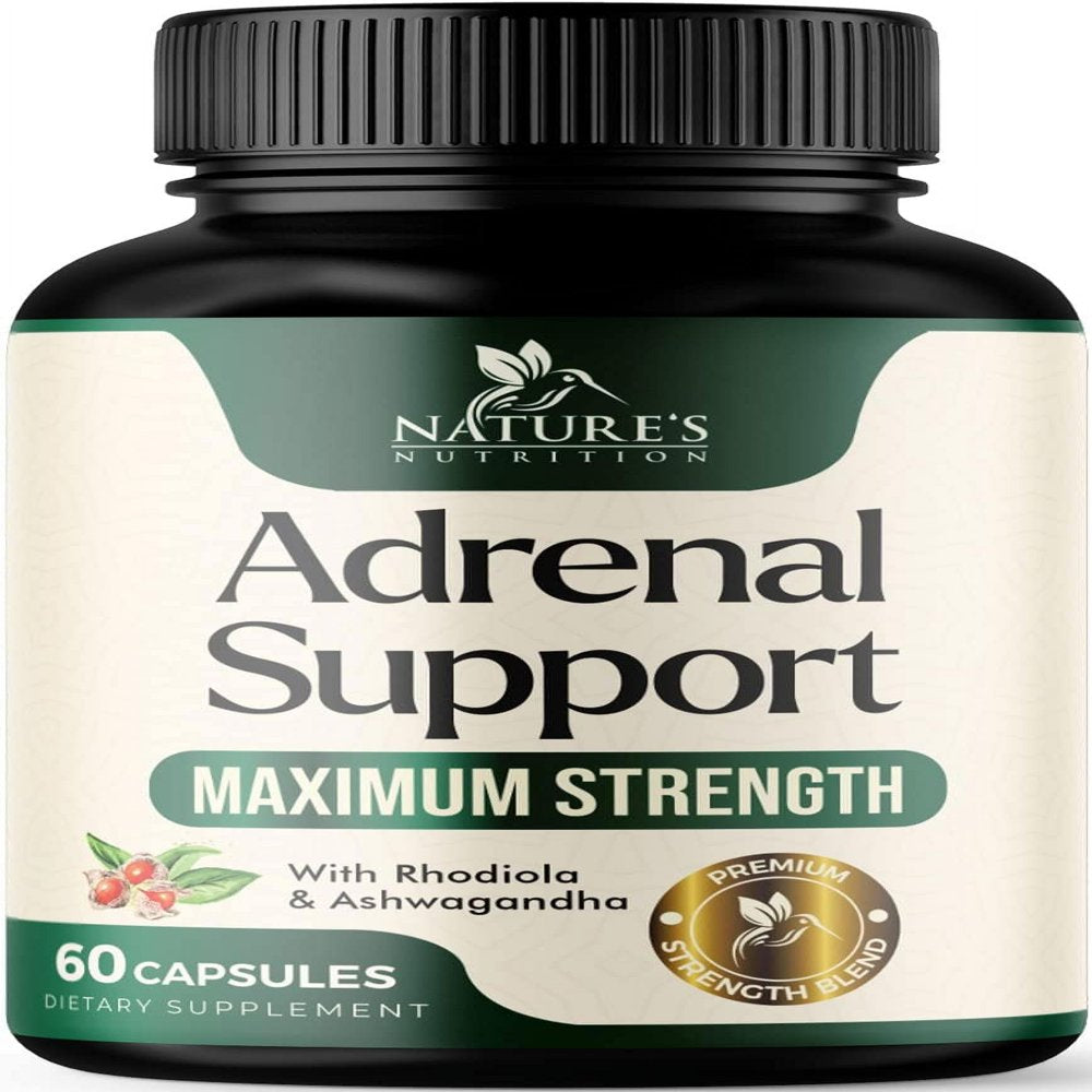 Adrenal Support Supplements & Cortisol Manager with Ashwagandha and 10 Herbs & Nutrients to Support Adrenal Function, Cortisol Health, Energy Levels, Stress & Relaxation Support & Sleep - 60 Capsules