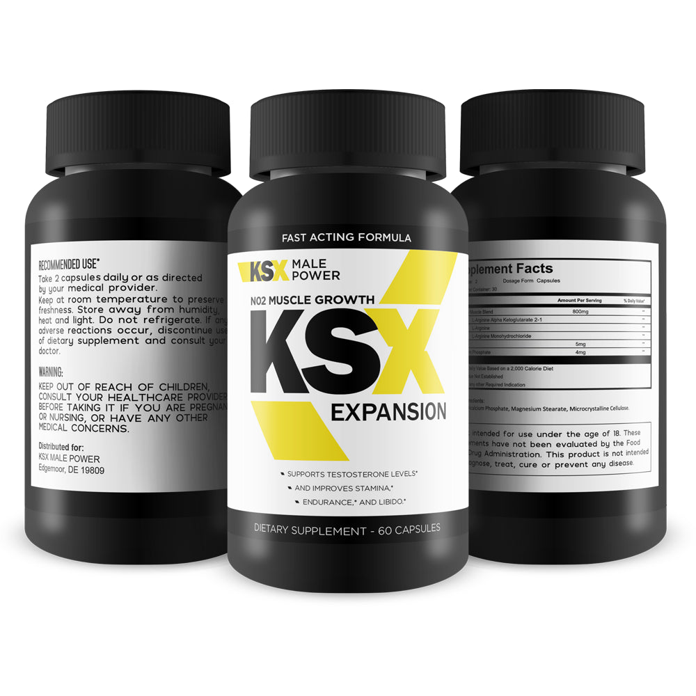 KSX Expansion - Muscle Expansion & N02 Muscle Growth Formula - Enhance Bloodflow - Preactivity/Preworkout Performance - Improve Nutrient Delivery - L-Arginine Supplement - Ksx Male Supplement