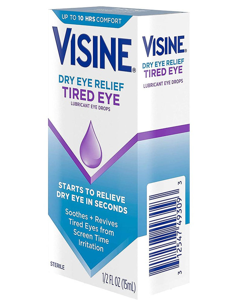 Visine Dry Eye Relief Tired Eye Lubricant Eye Drops, 0.5 Fl. Oz