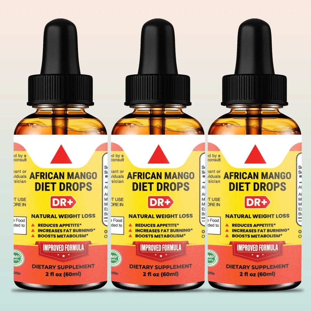 Natural African Mango Diet Drops: Fast-Acting Weight Loss Solution, Belly Fat Burner Drops to Lose Stomach Fat | 3-Pack