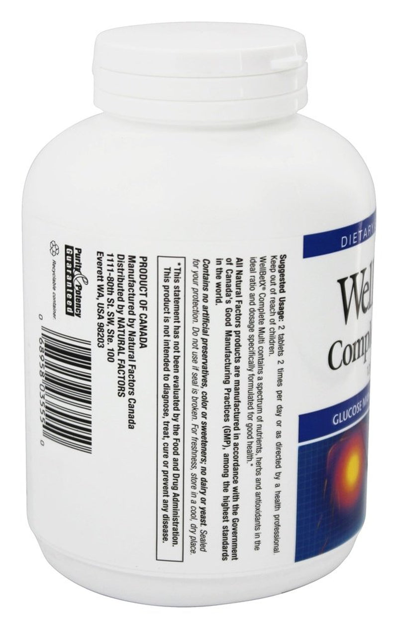 Wellbetx Complete Multi for Glucose Balance by Natural Factors - 120 Tablets