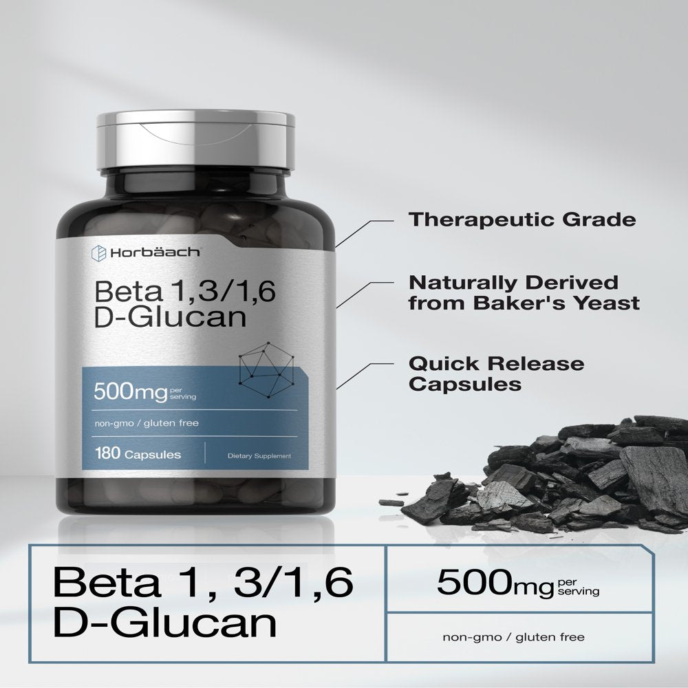Beta Glucan 1 3D | 180 Capsules | Beta 1,3, 1,6 D Glucan | by Horbaach