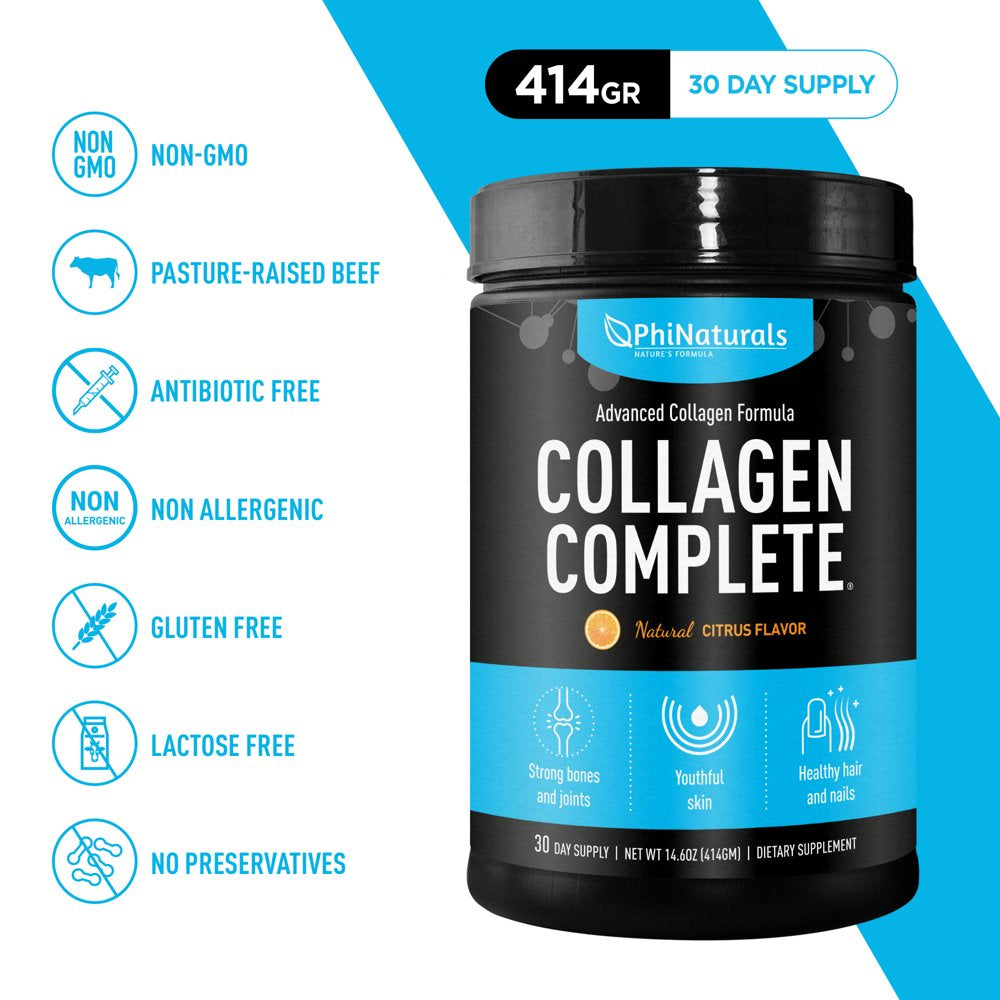 Collagen Complete Hydrolyzed Peptides Powder Supplement