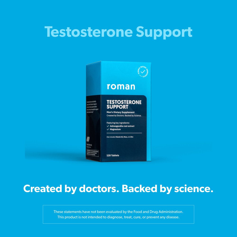 Roman Testosterone Support Supplement for Men with Vitamin D3, 120 Tablets *EN