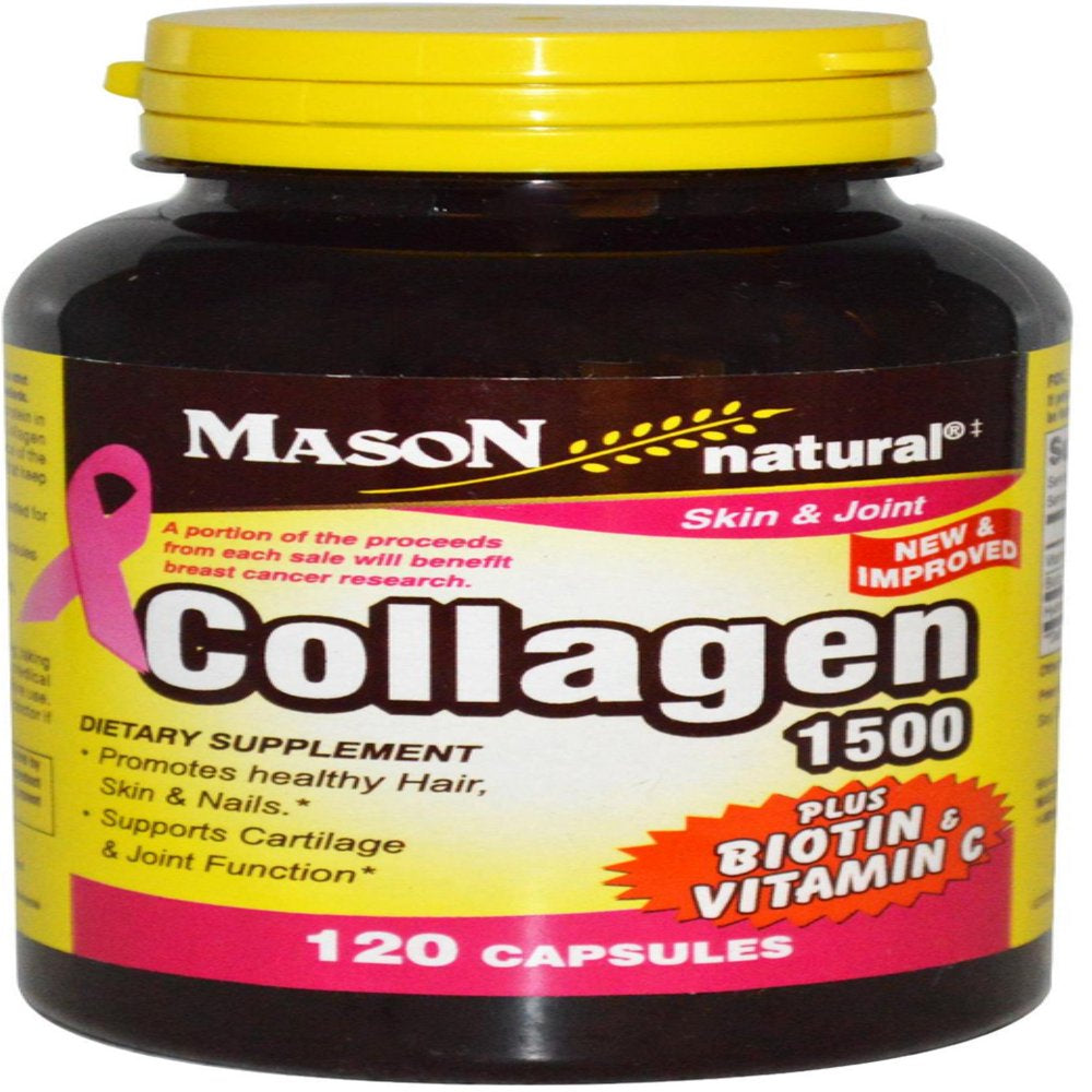 Mason Natural Collagen 1500Mg Caps with Vitamin C, 120 Capsules (Pack of 3)