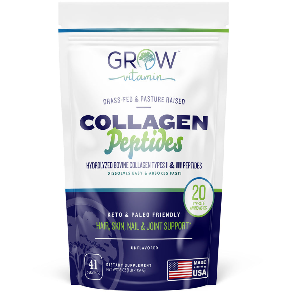 Collagen Peptides - Hair, Skin, Nail, and Joint Support - Type I & III Collagen - 20 Types of Amino Acids, All-Natural Hydrolyzed Protein - 41 Servings