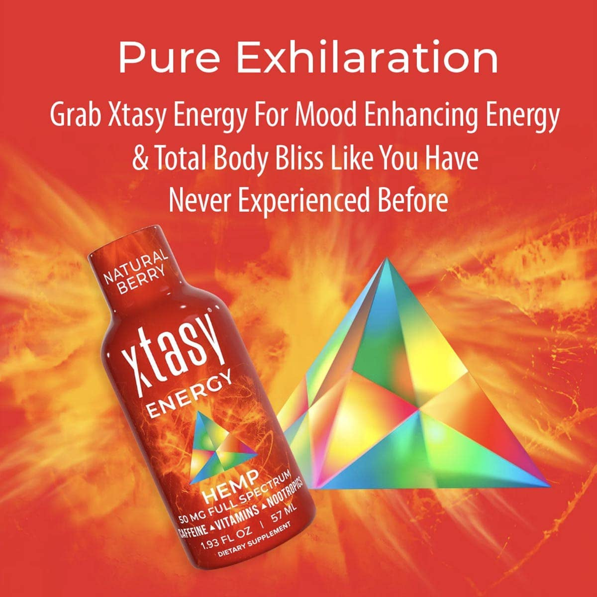 Xtasy Energy Shot - Nootropic Pre-Workout Energy Shot - Xtasy Clean Energy Powers Mind and Body like No Other Pre-Workout or Natural Energy Drink (6 Pack)