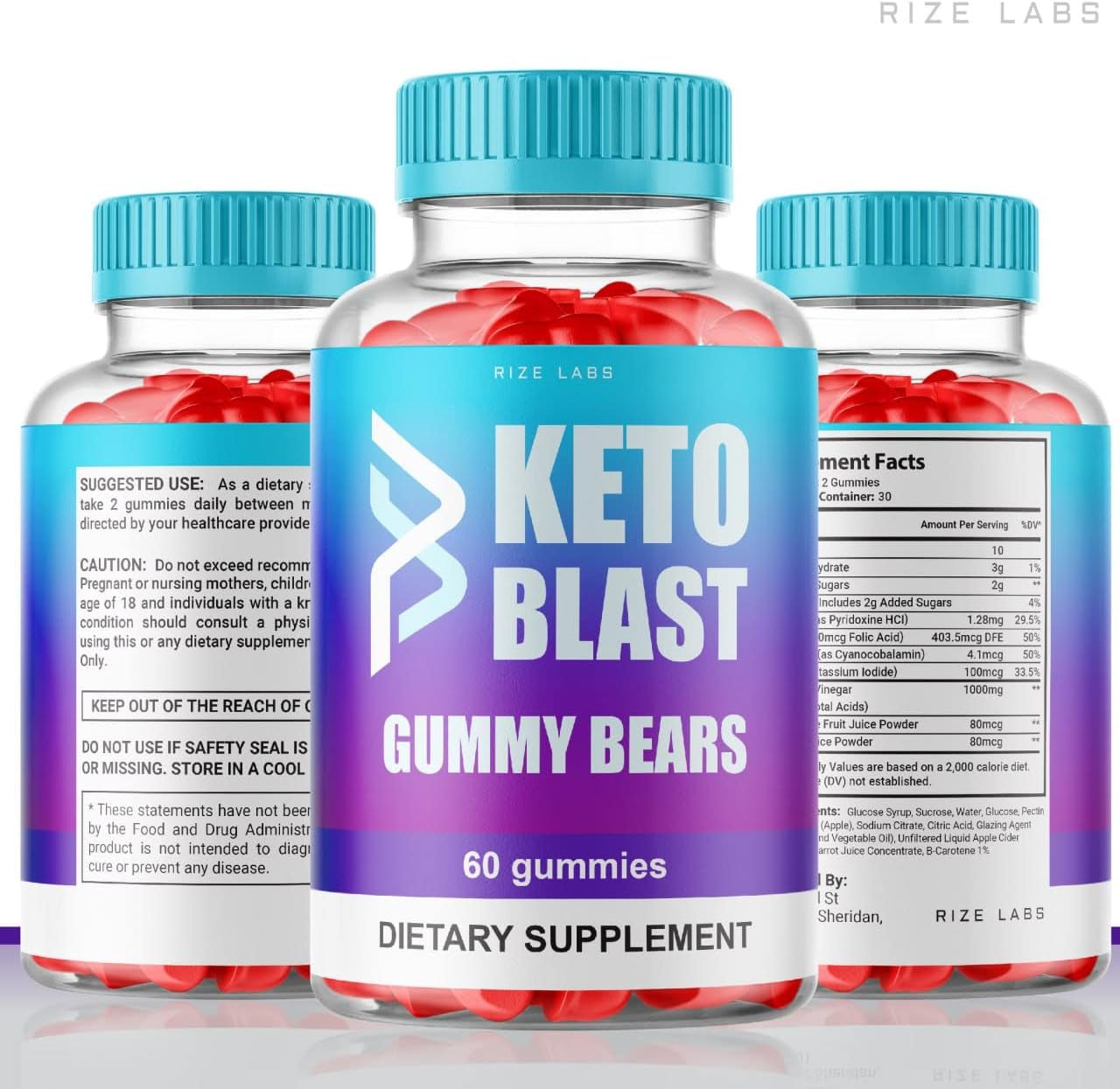 (5 Pack) Keto Blast ACV Gummy Bears Keto Blast ACV Gummies Advanced Formula (300 Gummies)