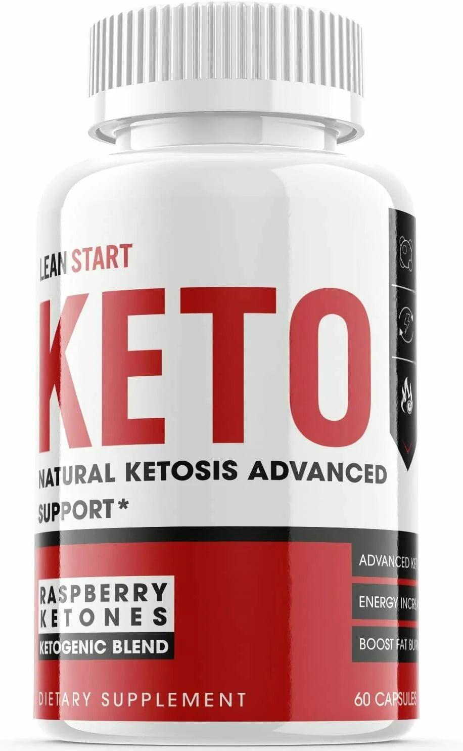 (1 Pack) Lean Start Keto - Supplement for Weight Loss - Energy & Focus Boosting Dietary Supplements for Weight Management & Metabolism - Advanced Fat Burn Raspberry Ketones Pills - 60 Capsules