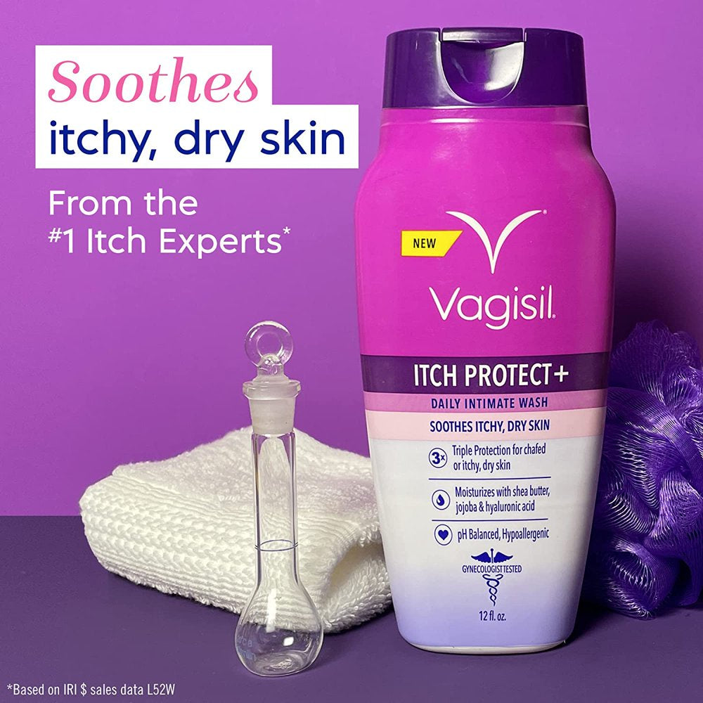 Vagisil Itch Protect+ Crème Daily Intimate Vaginal Feminine Wash, 8 Oz