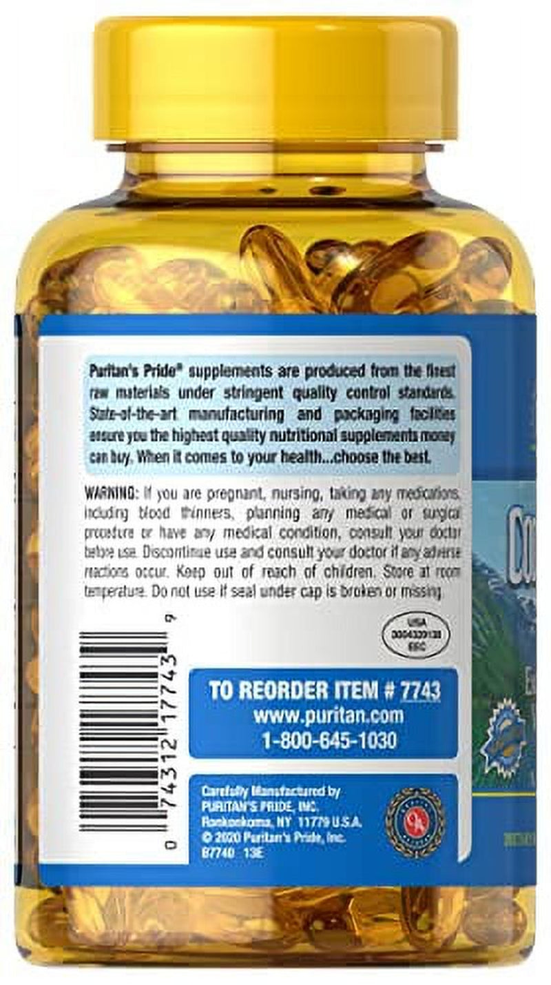 Puritans Pride Cod Liver Oil, 1000 Mg, 120 Count