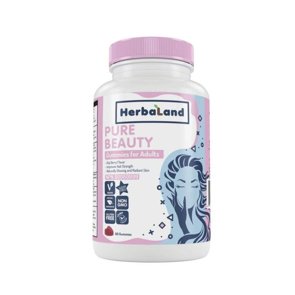 Herbaland - Biotin Beauty Gummies for Adults - Vegan Vitamin Supplement, Goji Berry Flavor
