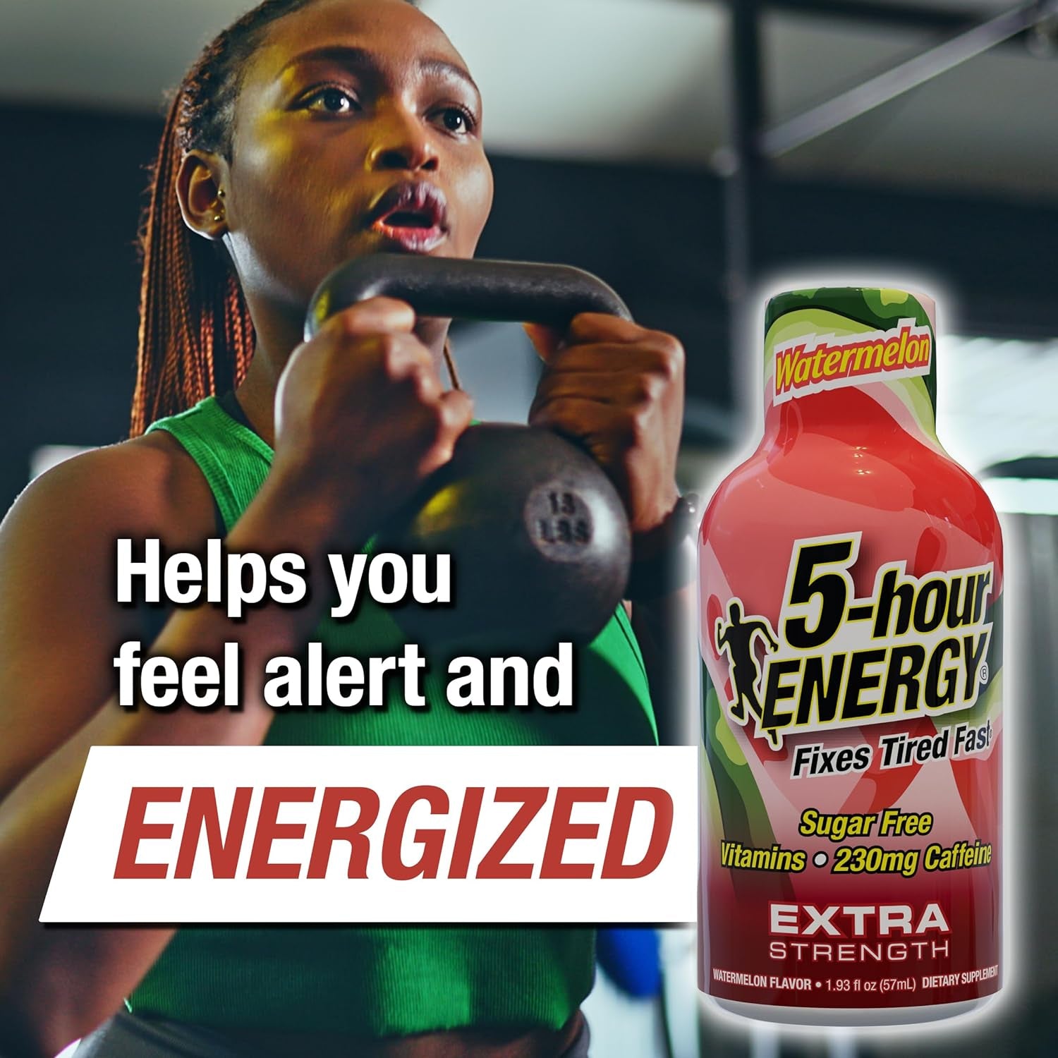 5-Hour ENERGY Extra Strength Energy Shot | Watermelon Flavor | 1.93 Oz. | 24 Count | Sugar-Free & Zero Calories | B-Vitamins & Amino Acids | 230Mg Caffeinated Energy Shot | Dietary Supplement