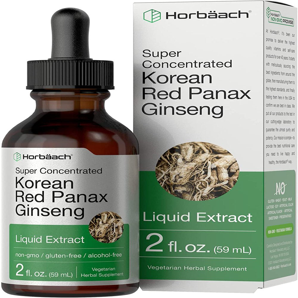 Korean Red Ginseng Liquid Extract | 2 Oz | Vegetarian Tincture | by Horbaach