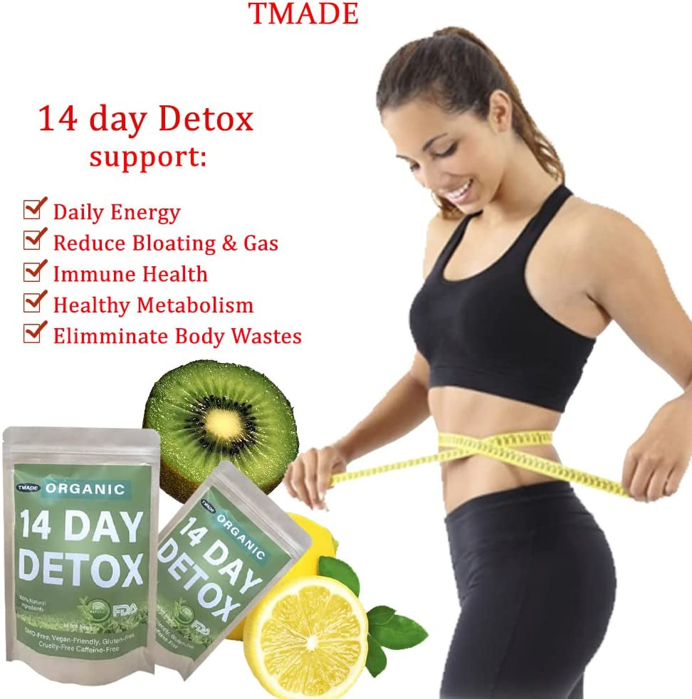 TMADE Detox Colon Cleanse - Teatox, Tea,Flat,Body,Tummy,Digestion,Metabolism,Belly, Relief,Caffeine-Free,Non-Gmo, 100% Herbal,14-Tea Bags in Kraft Bag