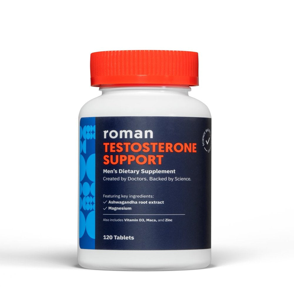 Roman Testosterone Support Supplement for Men with Vitamin D3, 120 Tablets *EN