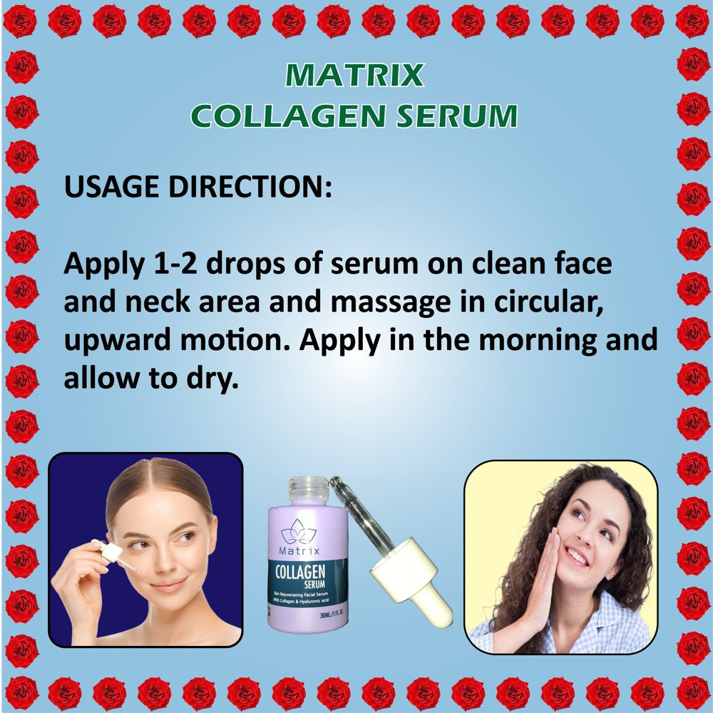 Matrix Collagen Serum for All Skin Types, Anti-Aging, Bright, Smooth, Hydrates