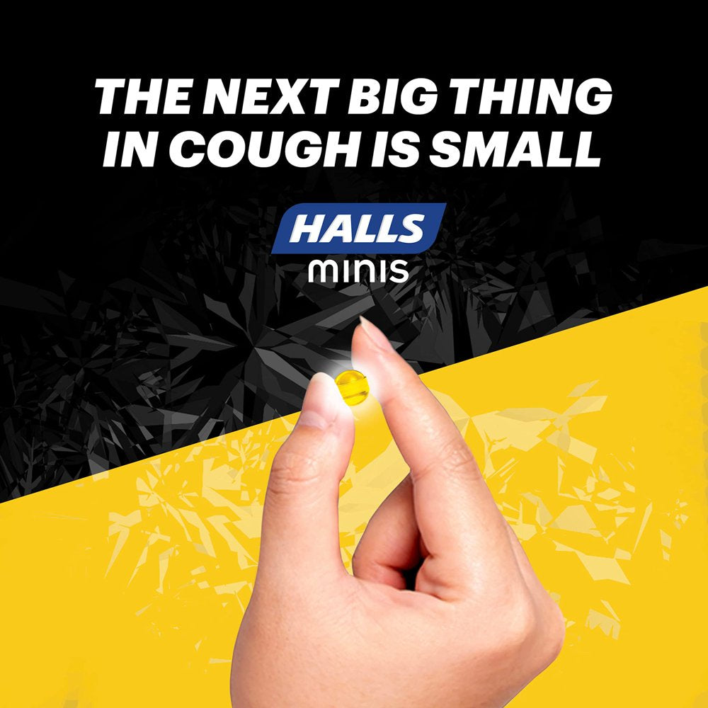 HALLS Minis Honey Lemon Flavor Sugar Free Cough Drops, 24 Count (Pack of 8)