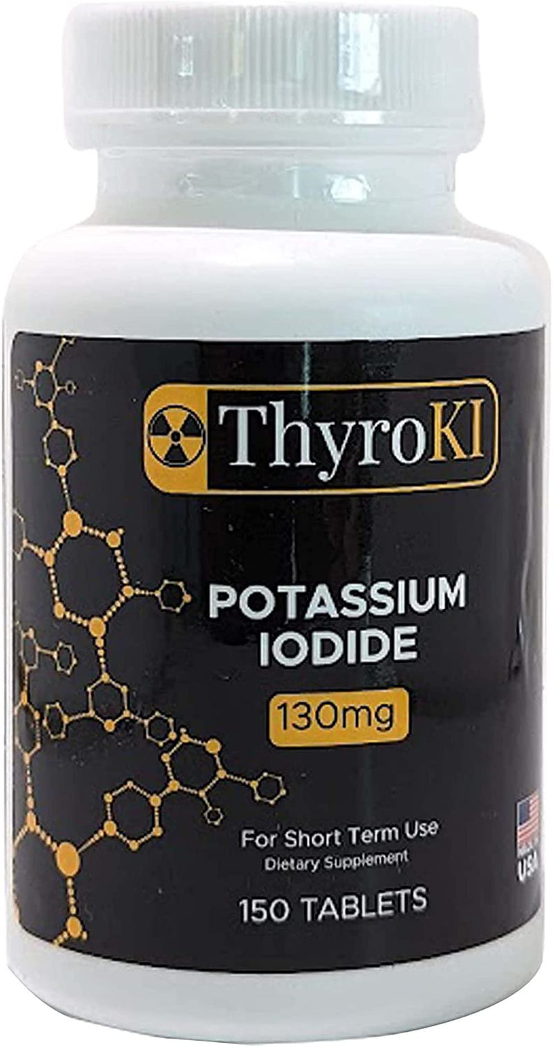 Thyroki Potassium Iodide Tablets Non-Gmo Fast Dissolving Tablets 130 Mg (150 Tablets) | Ki Pills Iodine Tablets ✅| anti Nuclear Fallout Pills | Thyroid Support | Dietary Supplement YODO Naciente ✅