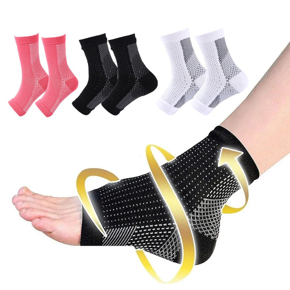 3 Pairs Neuropathy Socks Ankle Compression Socks Men Women Soothe Socks for Ankle Brace Plantar Fasciitis Pain Relief