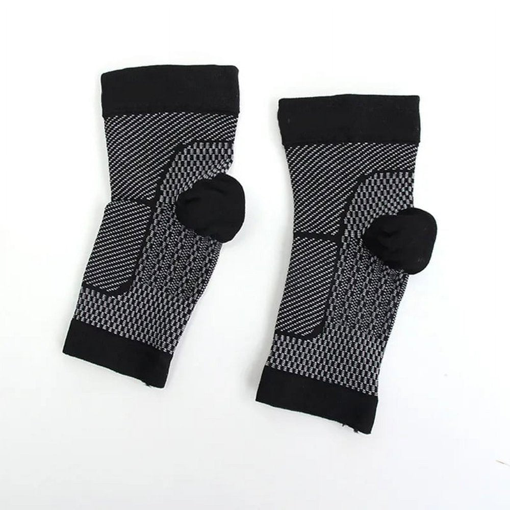 4 Pairs Neuropathy Socks for Men and Women Ankle Brace Orthopaedic Compression Socks for Arch Heel and Ankle Support(Black-S/M)