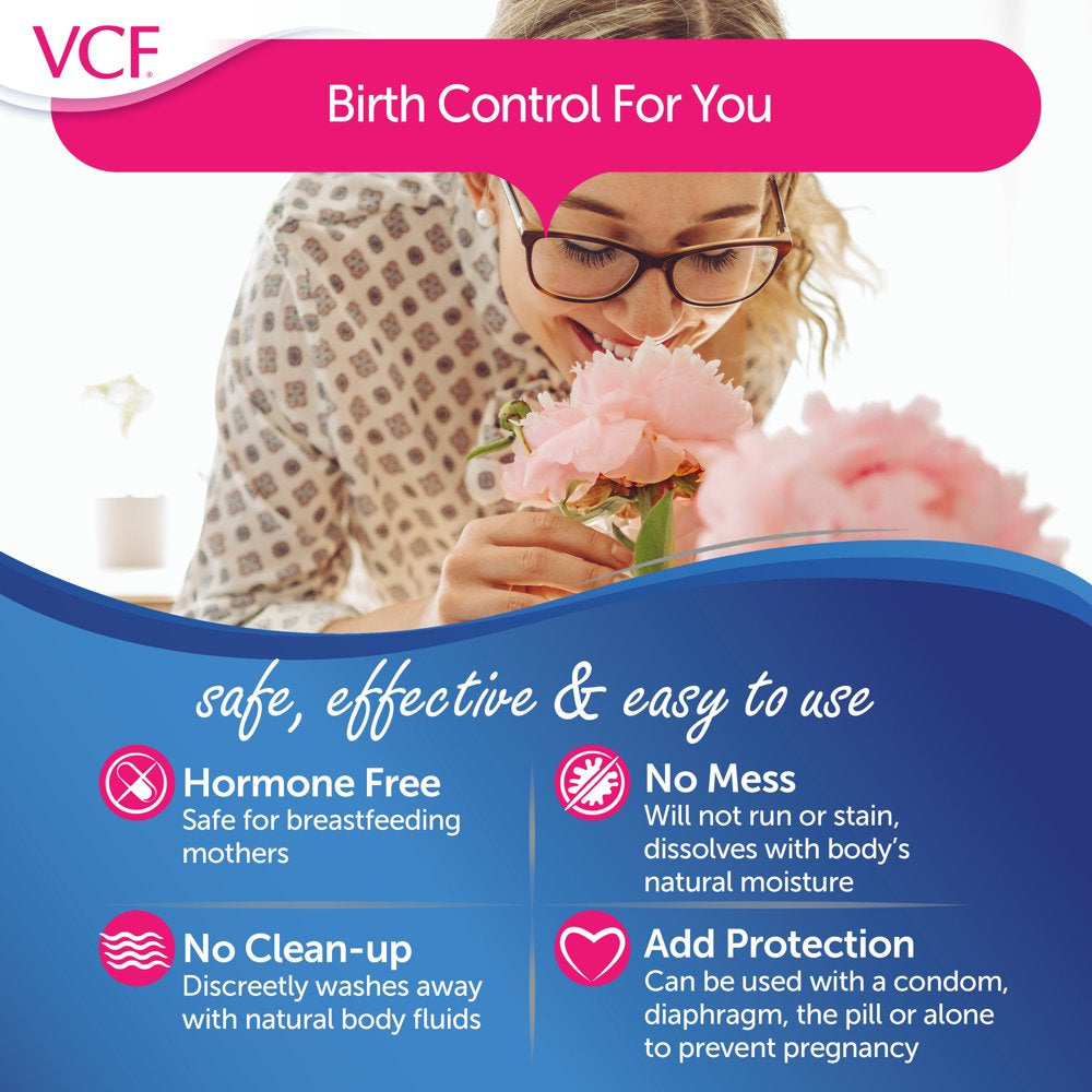 VCF Vaginal Contraceptive Spermicide Film, 9 Ct