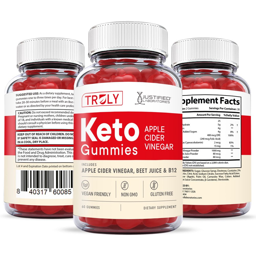 Truly Keto ACV Gummies 1000MG Dietary Supplement 60 Gummys