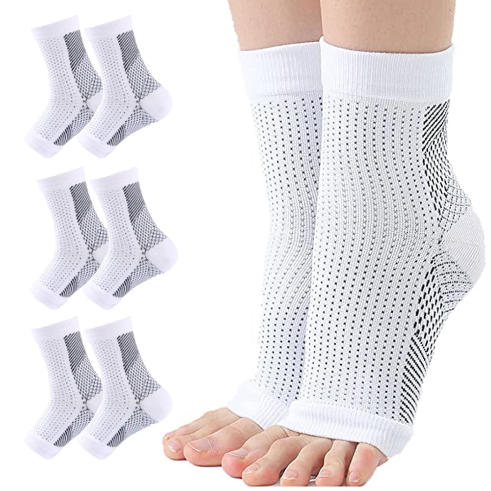 3Pairs Neuropathy Socks, Soothe Relief Socks for Neuropathy Pain Women Men, Comprex Ankle Sleeves Plantar Fasciitis Socks(Mutilcolor 1-L/XL)