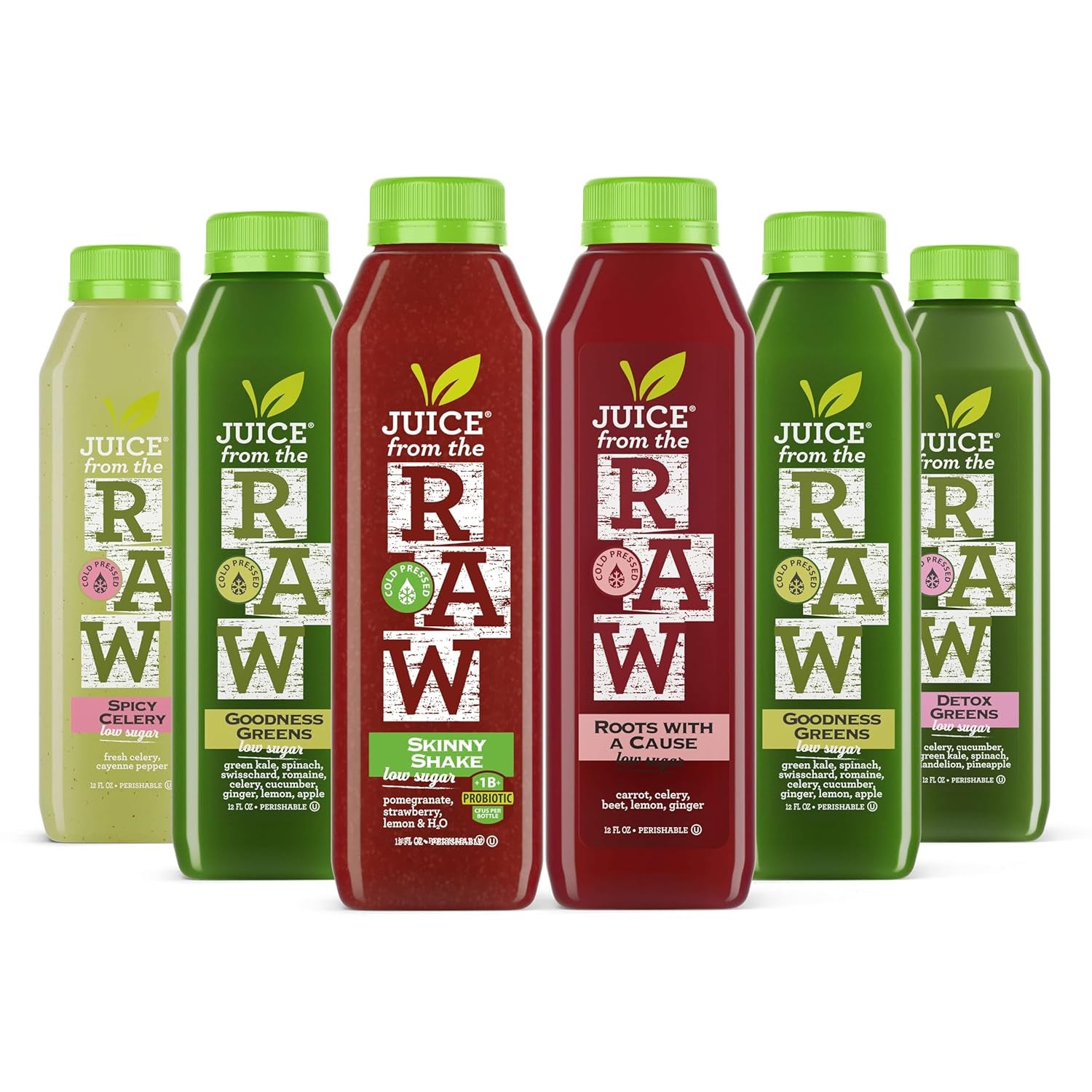 3-Day Low Sugar Juice Cleanse by Juice from the RAW® - 100% Raw Cold-Pressed Juices (18 Total 12 Oz. Bottles)