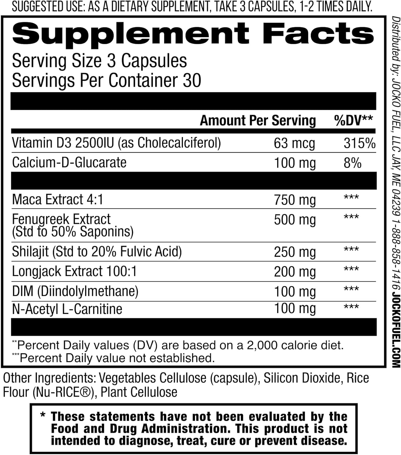 Jocko Fuel Test Booster Supplement - Natural Endurance, Stamina, & Strength Booster - Muscle Builder & Nitric Oxide Booster with Vitamin D, Zinc, & Ashwagandha Root, 90Ct